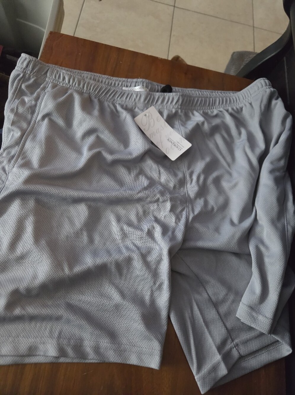 Men's Coofandy 2XL Light Gray Athletic Mesh Shorts - Breathable Performance